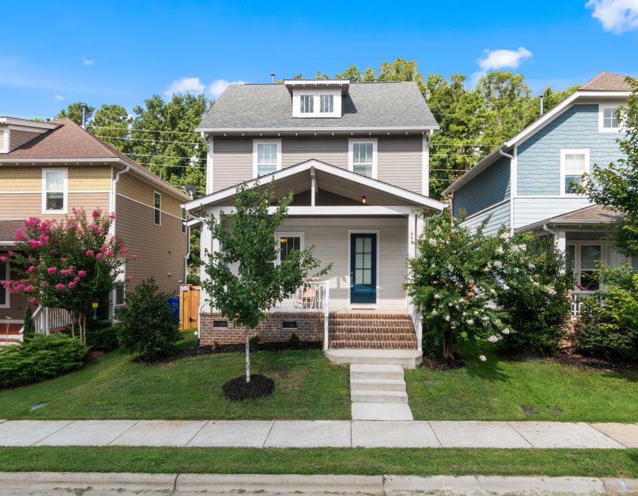 An everyday neighborhood home with a front porch